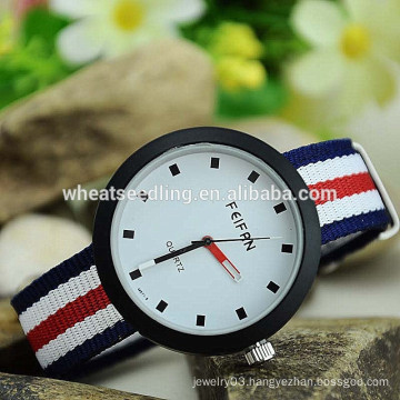 Hand wooven stripe band watch men luxury